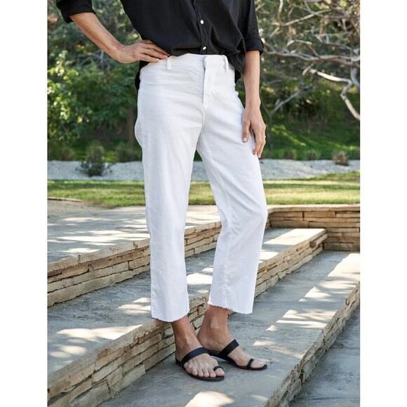 Frank & Eileen White Kinsale Cropped Linen Trouser Pant Size 0 0602S - Picture 1 of 14